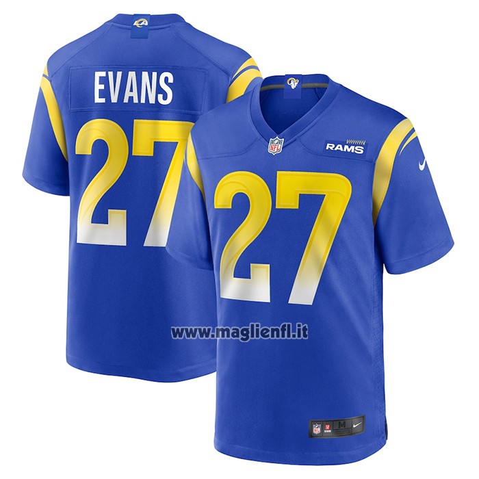 Maglia NFL Game Los Angeles Rams Tiyon Evans Home Blu